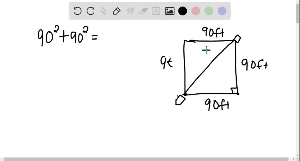 SOLVEDA baseball diamond is a square 90 feet on each side. Find the