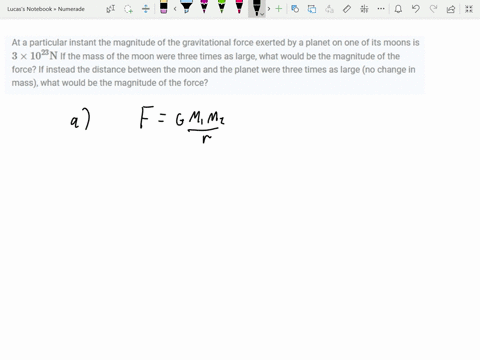 at-a-particular-instant-the-magnitude-of-the-gravitational-force-exerted-by-a-planet-on-one-of-its-m