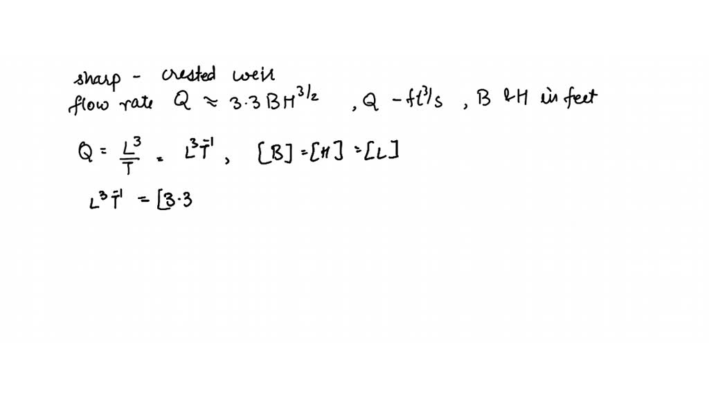 Derive the theoretical formula for flow over a rectangular weir. Refer ...