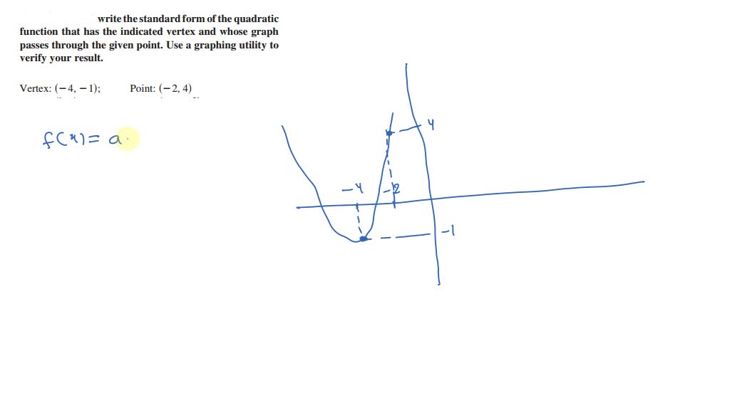 Writing the Equation of a Parabola in Standard Form In Exercises 39-44 ...