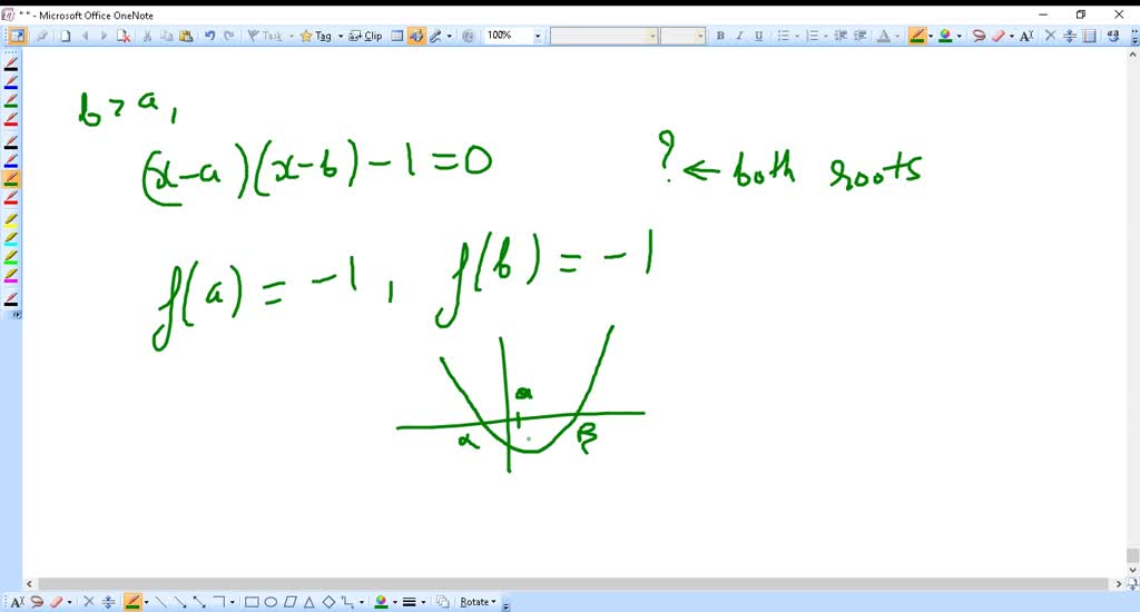 SOLVED:If B>a, Then The Equation (x-a)(x-b)-1=0 Has (A) Both Roots In ...