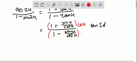verify-the-identities-in-problems-21-38-fraccos-2-u1-sin-2-ufrac1tan-u1-tan-u