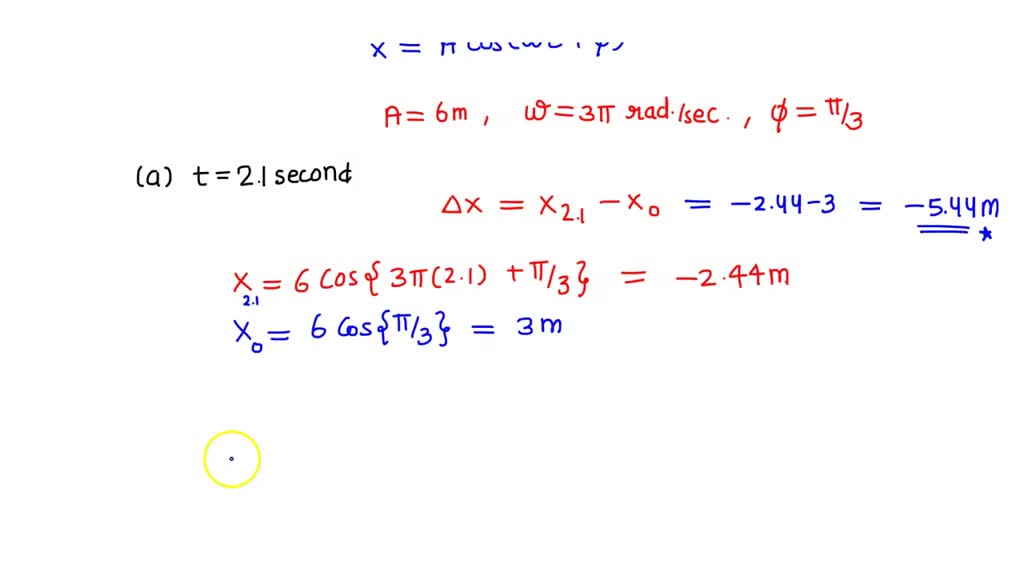 SOLVED:The position function x=(6.0 m) cos[(3 πrad / s) t+π/ 3 rad ...