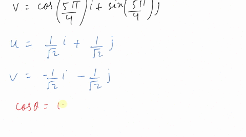 find-the-angle-theta-in-radians-between-the-vectors-beginaligned-mathbfucos-leftfracpi4right-mathbfi