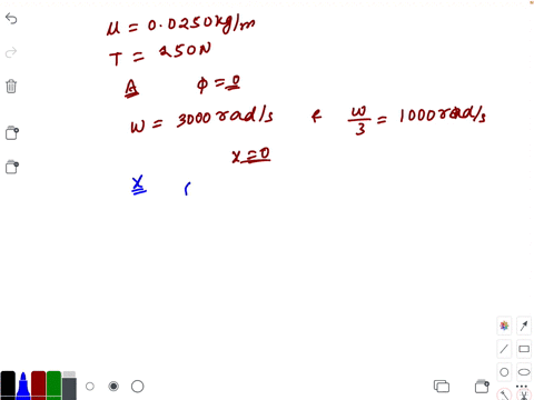 a-string-with-linear-mass-density-mu00250-mathrmkg-mathrmm-under-a-tension-of-t250-mathrmn-is-orient
