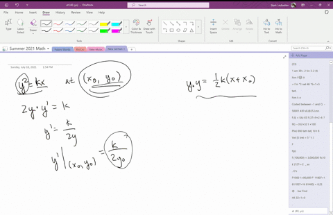 use-implicit-differentiation-to-show-that-the-equation-of-the-tangent-line-to-the-curve-y2k-x-at-lef