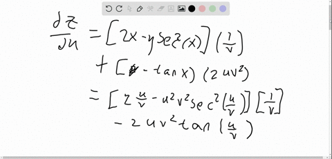 use-appropriate-forms-of-the-chain-rule-to-find-partial-z-partial-u-and-partial-z-partial-v-zx2-y-ta