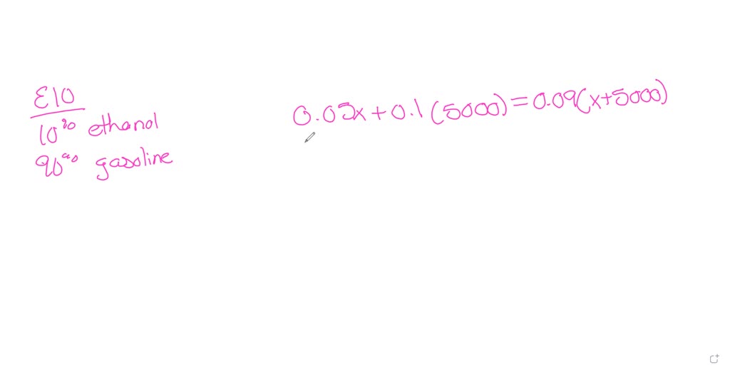 Solved Ethanol Fuel Mixtures Have E Numbers That Indicate The