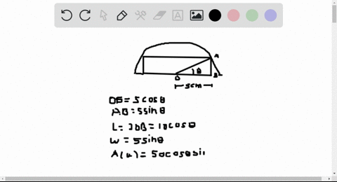 a-rectangle-is-to-be-inscribed-in-a-semicircle-of-radius-5-mathrmcm-as-shown-in-the-figure-a-show-th