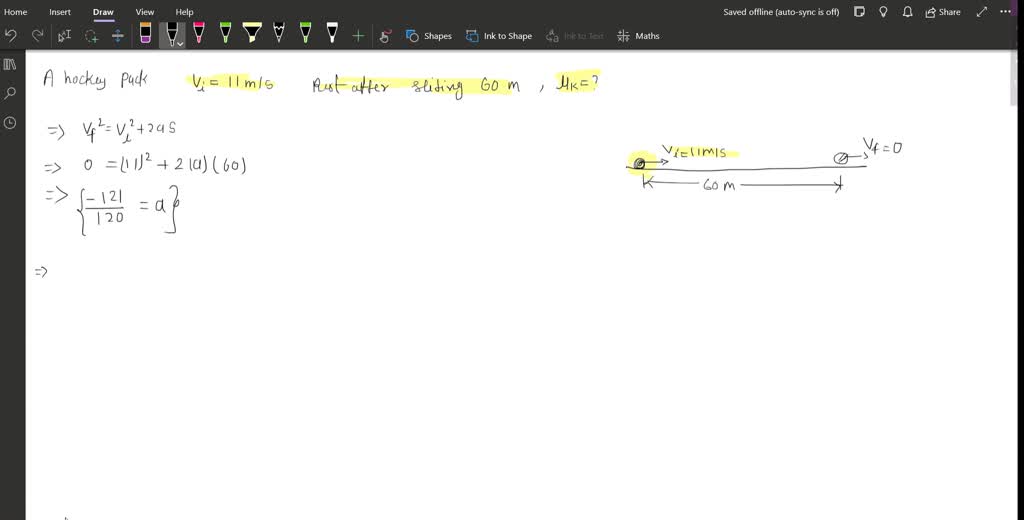 SOLVEDA hockey puck is given an initial speed of 11 m / s. If it comes