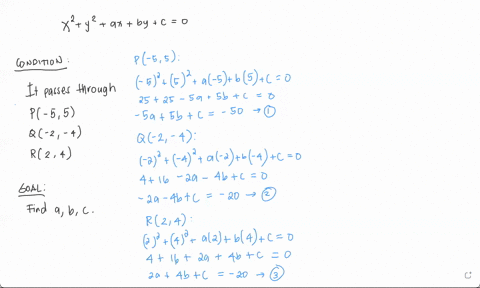 find-an-equation-of-the-circle-of-the-form-x2y2a-xb-yc0-that-passes-through-the-given-points-p-55-qu