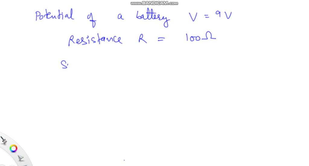 Suppose a 9volt battery is connected across a 100ohm resistor. How