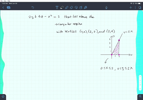 1-12-find-the-area-of-the-surface-the-part-of-the-surface-2-y4-z-x25-that-lies-above-the-triangle-wi