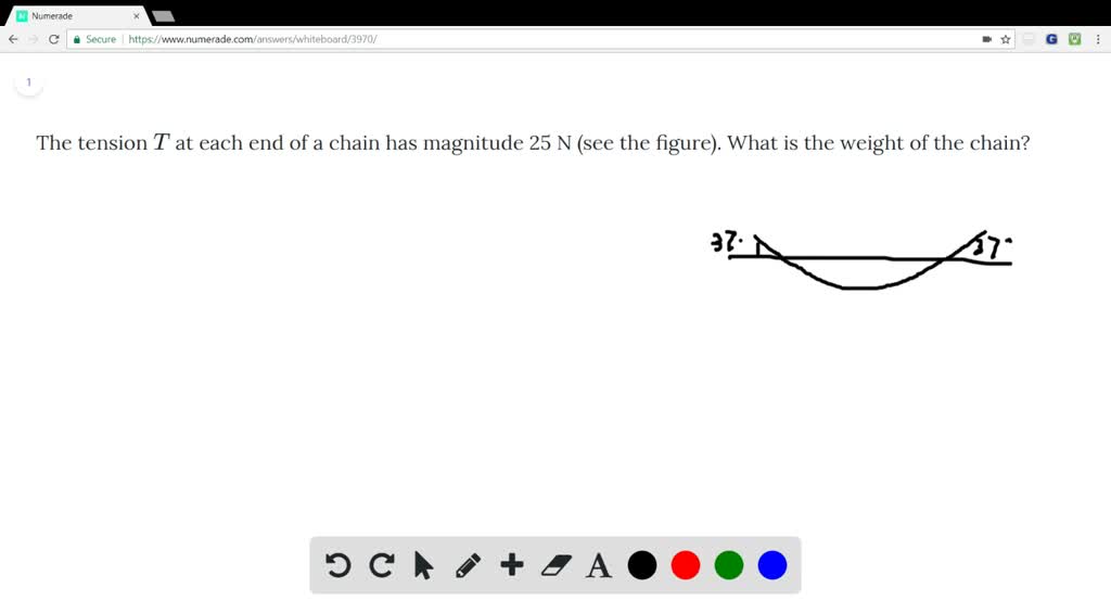 SOLVEDThe tension 𝐓 at each end of a chain has magnitude 25 N (see the