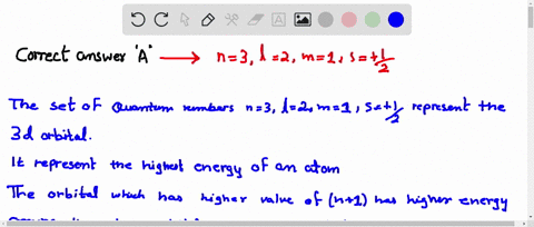 which-of-the-following-sets-of-quantum-numbers-represents-the-highest-energy-of-an-atom-a-mathrmn3-l