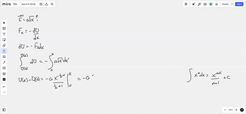 a-particle-of-mass-m-is-subject-to-a-force-vecfa-sqrtx-hati-where-a-is-a-constant-the-particle-is-in
