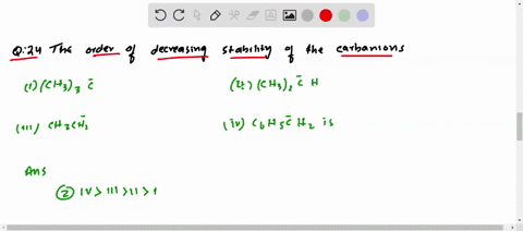 the-order-of-decreasing-stability-of-the-carbanions-1-leftmathrmch_3right_3-mathrmc-ii-leftmathrmch_
