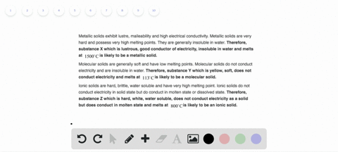 classify-each-substance-in-the-table-as-either-a-metallic-ionic-molecular-or-covalent-network-solid