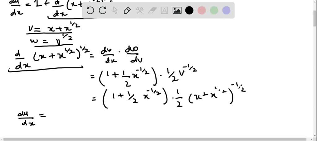 SOLVED:Calculate the derivative of the following functions. y=√(x+√(x))