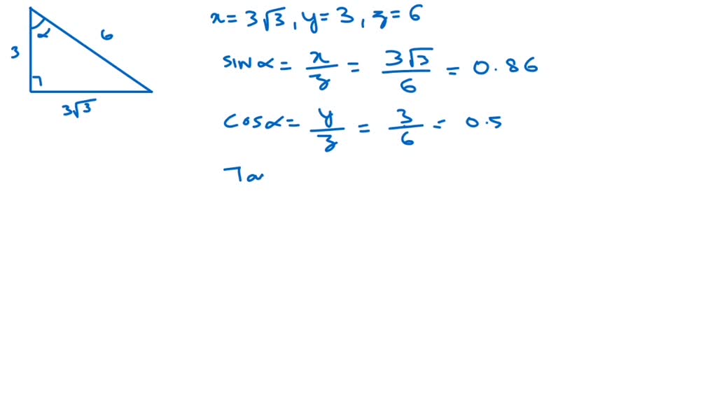 Solvedfind The Six Trigonometric Function Values Of The Specified Angle Graph Cant Copy 5716