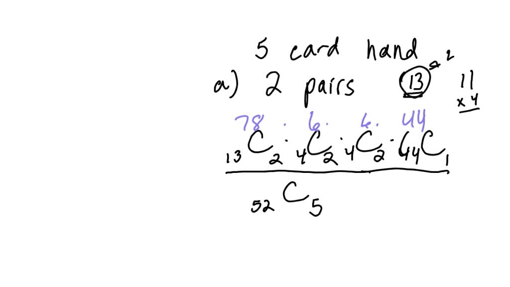 (a) Determine the probability that a poker hand has two kings, two ...