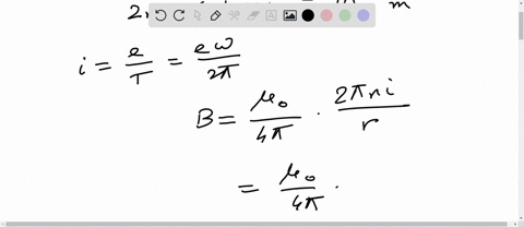 an-electron-is-revolving-around-a-proton-in-a-circular-path-of-diameter-01-mathrmnm-it-produces-a-ma