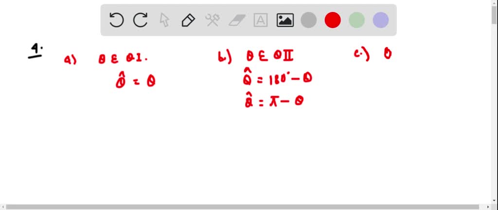 Solved Fill In Each Blank With The Appropriate Word Or Symbol Complete Each Statement Regarding An Angle Heta And Its Reference Angle Hat Heta A If Heta In Q I Then