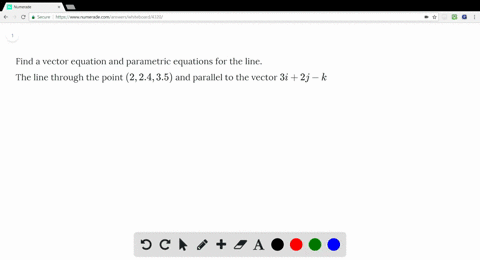 find-a-vector-equation-and-parametric-equations-for-the-line-the-line-through-the-point-2-24-35-and-