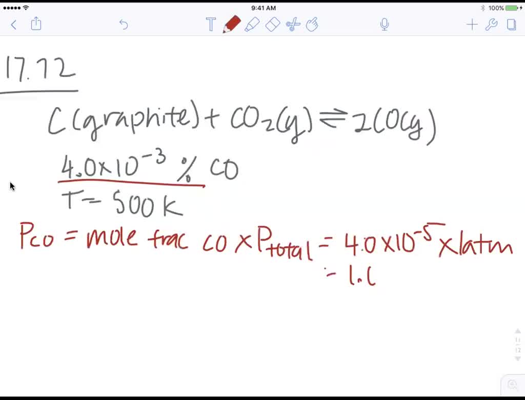 SOLVED The value of Kp for the reaction CO2(g) + C(s) ⇌ 2 CO(g) is 1.5
