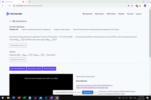 derivatives-of-exponential-and-logarithmic-functions-179-let-fx2x-a-find-fprime0-quad-ln-2-b-use-the