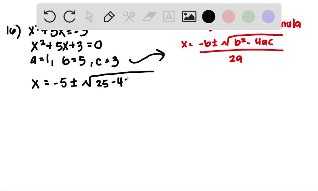 how to solve x 2 5 10 x 8