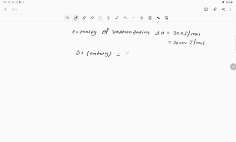 the-enthalpy-of-vaporization-of-a-liquid-is-30-mathrmkj-mathrmmol-1-and-entropy-of-vaporization-is-3