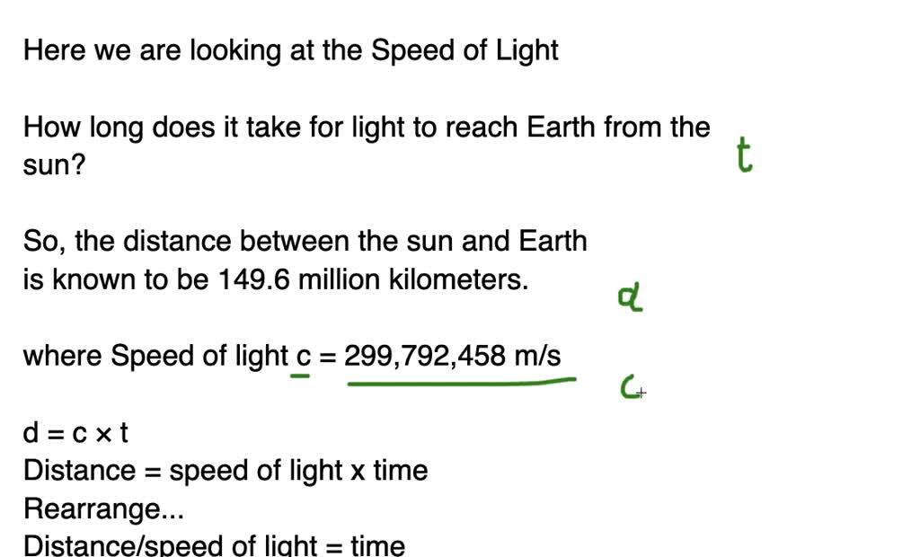 speed of light problem solving
