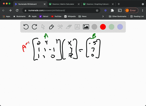 apply-matrix-algebra-to-solve-the-system-of-linear-equations-beginaligned-2-x4-yz-5-xy-z-7-xy-0-enda