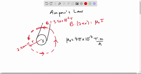 find-the-current-in-a-wire-if-the-magnetic-field-is-350-times-10-6-mathrmt-at-a-distance-of-250-math