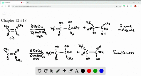 draw-the-products-formed-when-both-cis-and-trans-2-butene-are-treated-with-4os0_4-followed-by-hydrol