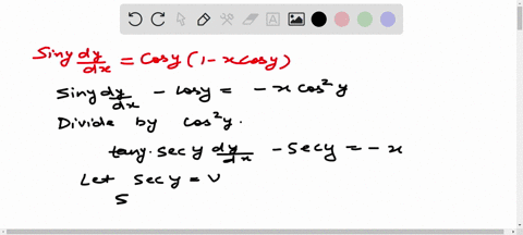 the-solution-of-the-equation-sin-y-fracd-yd-xcos-y1-x-cos-y-is-a-sec-y1xc-ex-b-tan-y1xc-ex-c-sec-y1x
