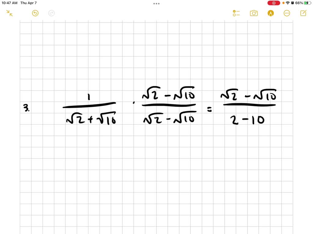 SOLVED:Rationalize The Denominators. (1)/(√(2)+√(10))