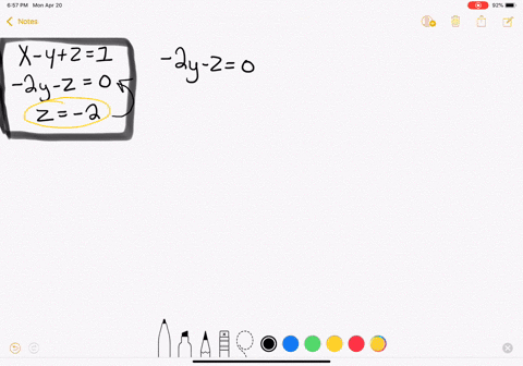 use-back-substitution-to-solve-the-system-of-linear-equations-leftbeginaligned-x-yz-1-2-y-z-0-z-2-en
