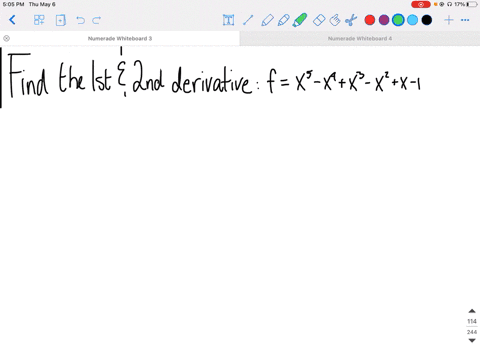 find-the-first-and-second-derivatives-of-the-function-fxx5-x4x3-x2x-1-2