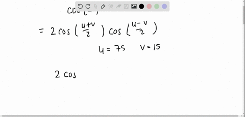 find-the-exact-value-using-sum-to-product-identities-cos-75circcos-15circ