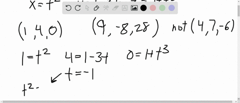 SOLVED:Show that the curve with parametric equations x=t^2, y=1-3 t, z ...