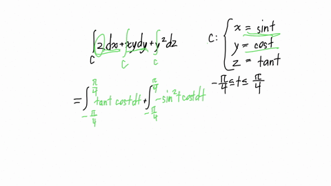 evaluate-the-line-integral-where-c-is-the-given-space-curve-int_c-z-d-xx-y-d-yy2-d-z-c-xsin-t-ycos-t