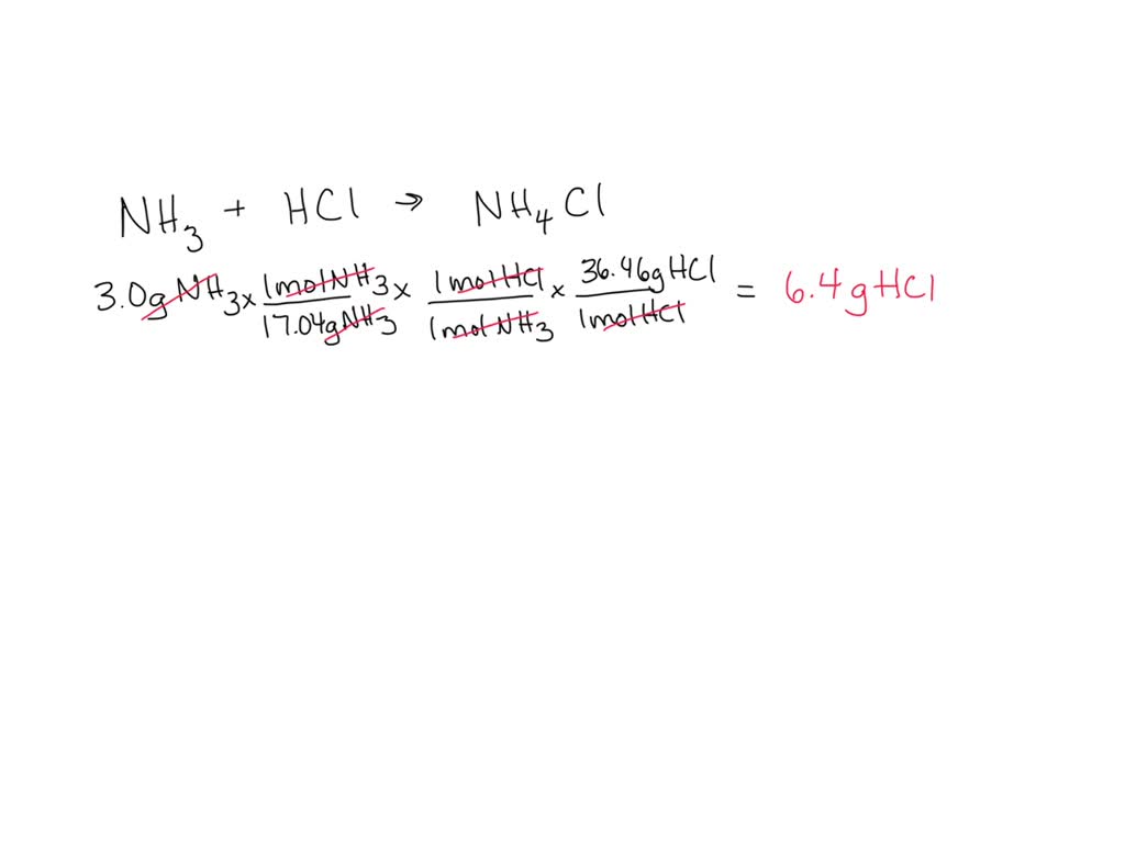 Solved Ammonia Rapidly Reacts With Hydrogen Chloride Making Ammonium Chloride Write A Balanced