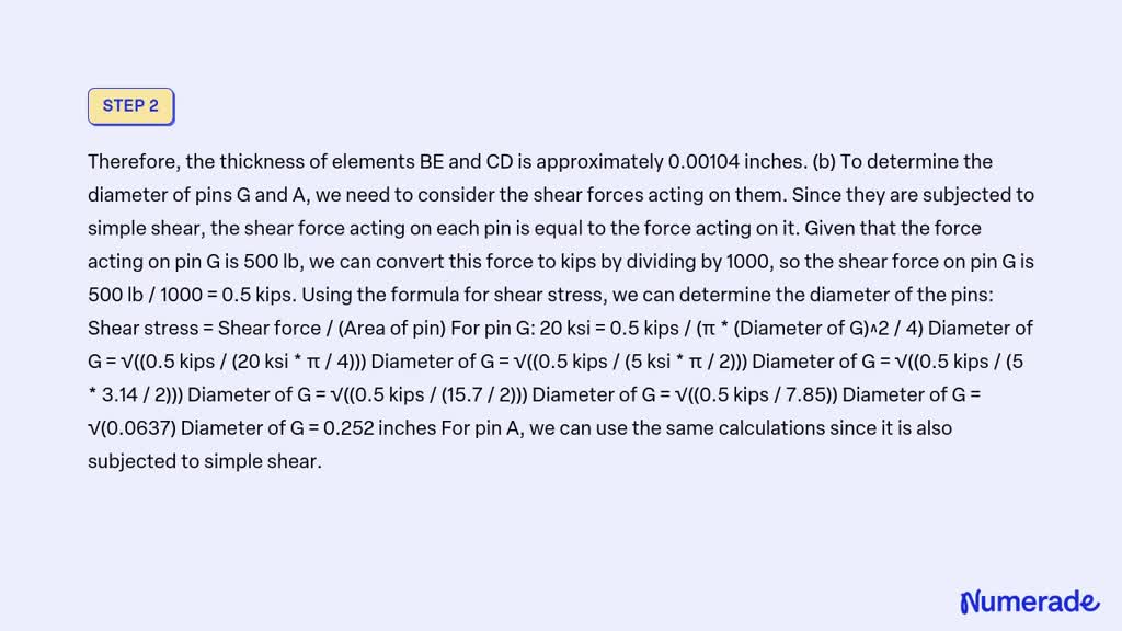 SOLVED: The structure shown is designed with a safety factor of 3 in ...