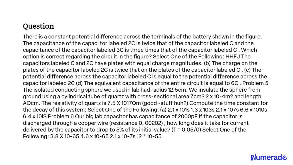 SOLVED: There is a constant potential difference across the terminals ...