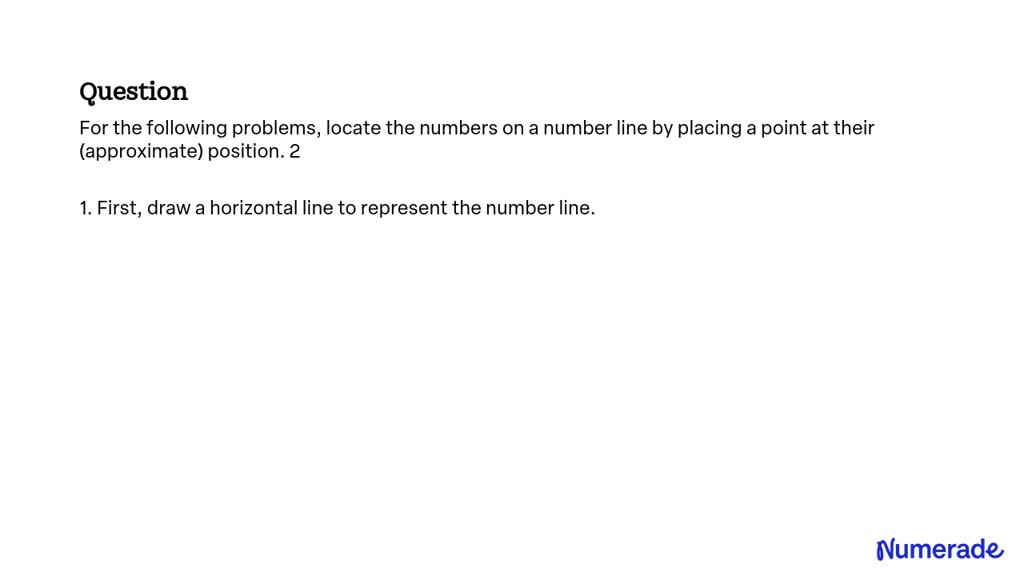 solved-for-the-following-problems-locate-the-numbers-on-a-number-line-by-placing-a-point-at