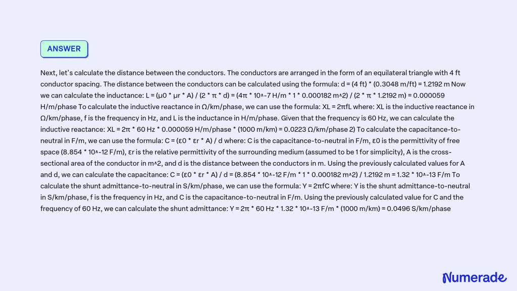 SOLVED: Problem 2. (10 pt) A 60-Hz three-phase, three-wire overhead ...