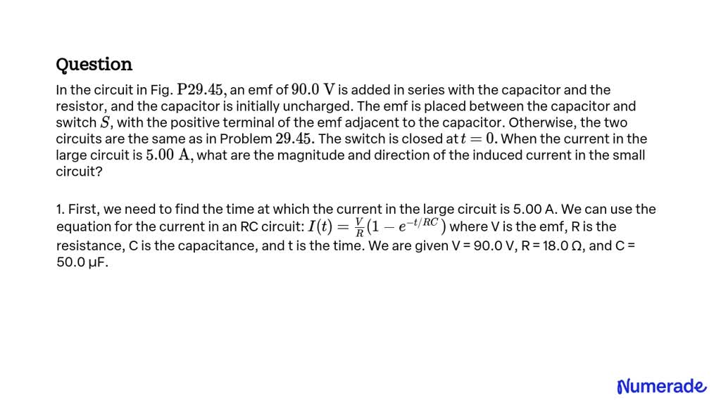 SOLVED:In the circuit in Fig. P 29.45, an emf of 90.0 V is added in ...