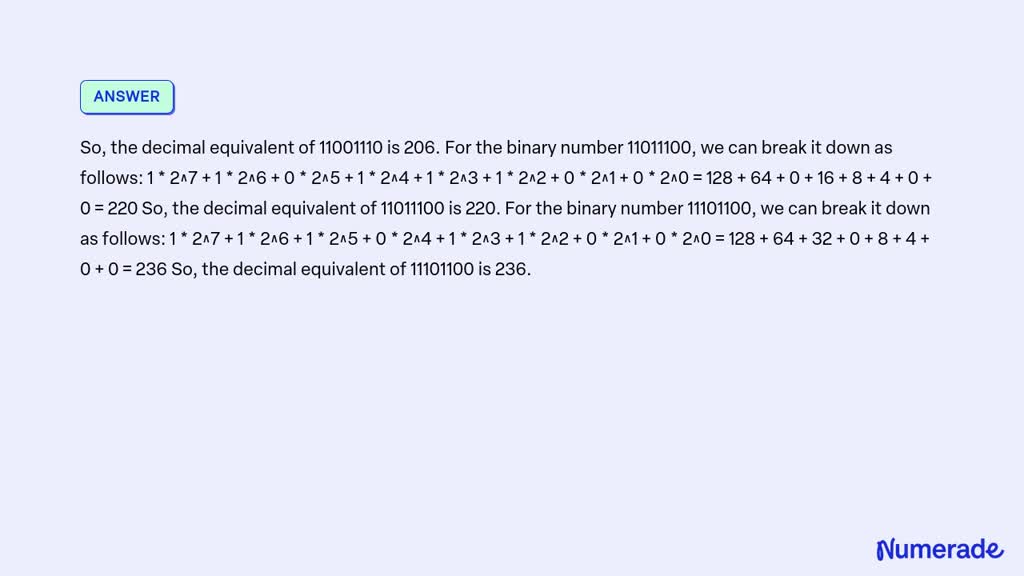 SOLVED: 2.6 (a) 11001101, 110011104 110111003 111011006 unsigned ...